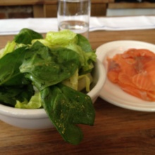 Gluten-free smoked salmon and salad from Jeffrey's Grocery